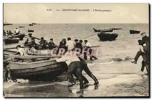 Ansichtskarte AK Grandcamp les Bains L Embarquement Bateau