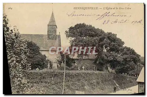 Ansichtskarte AK Hennequeville L Eglise et le Gros Cedre