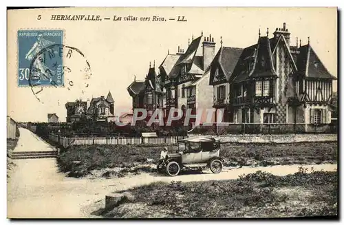 Cartes postales Hermanville Les villas vers Riva Automobile