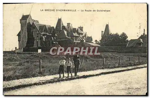 Cartes postales La Breche d Hermanville La Route de Ouistreham Enfants