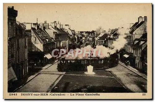 Cartes postales Isigny sur Mer La Place Gambetta Train Tramway TOP