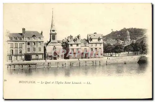 Ansichtskarte AK Honfleur Le Quai L Eglise Saint Leonard