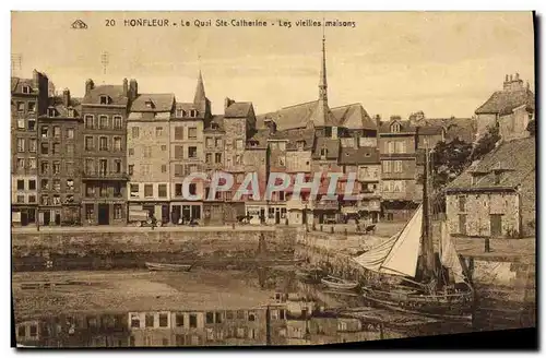 Cartes postales Honfleur Le Quai Ste Catherine Les Vieilles maisons