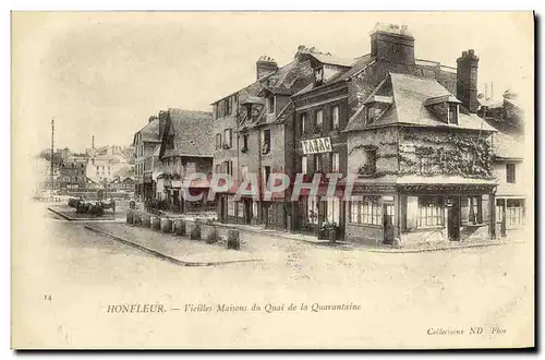 Cartes postales Honfleur Vieilles Maisons du Quai de la Quarantaine Cafe de la Reunion Tabac