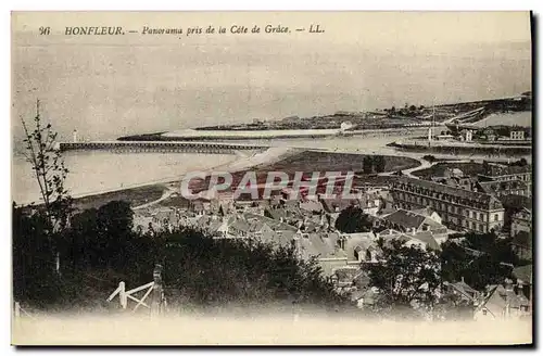 Cartes postales Honfleur Panorama Pris de la Cote de Grace