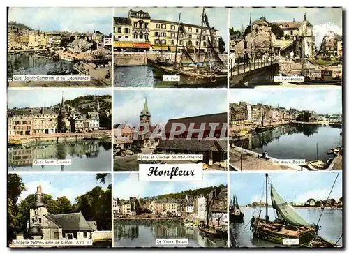 Moderne Karte Honfleur Le Vieux Bassin