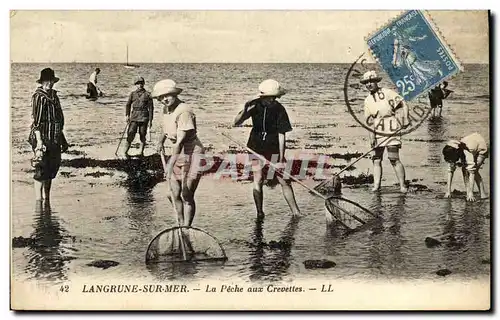 Cartes postales Langrune Sur Mer La Peche aux Crevettes Enfants