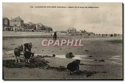 Cartes postales Langrune Sur Mer Aspect de la Plage au soleil levant