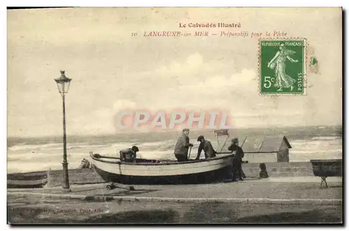 Cartes postales Langrune Sur Mer Preparatifs Pour la Peche