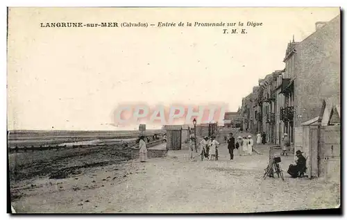 Ansichtskarte AK Langrune Sur Mer Entree de la Promenade Sur la Digue