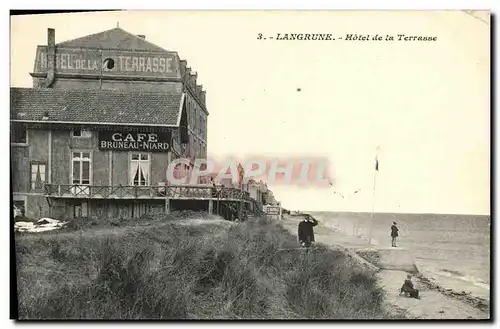 Cartes postales Langrune Hotel de la Terrasse Cafe Bruneau Diard