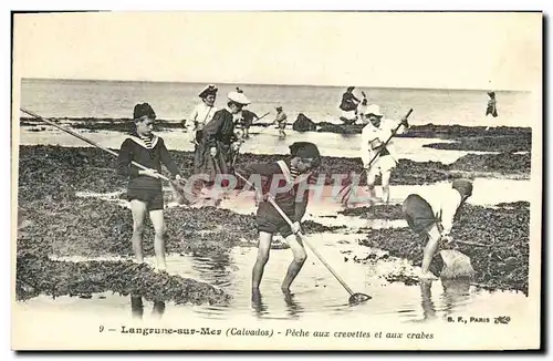 Cartes postales Langrune Sur Mer Peche Aux Crevettes et aux Crabes Enfants