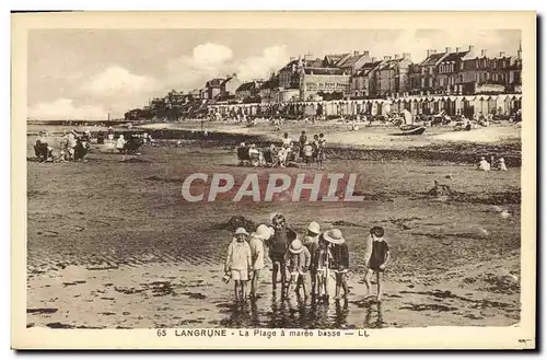 Cartes postales Langrune La Plage a Maree Basse Enfants