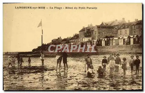 Cartes postales Langrune Sur Mer La Plage Hotel du Petit Paradis Enfants