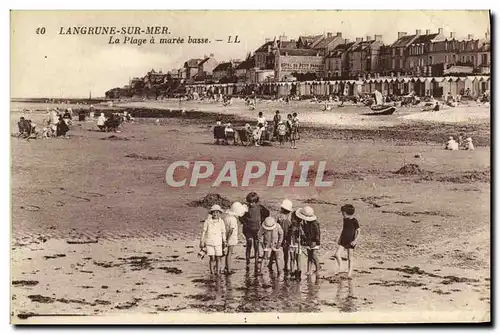 Cartes postales Langrune Sur Mer La Plage a Maree Basse Enfants