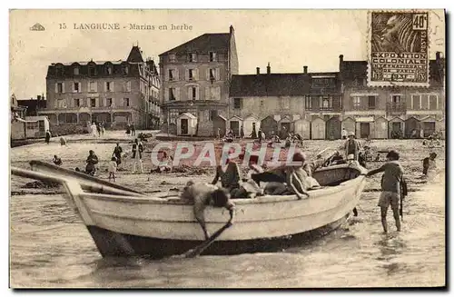 Cartes postales Langrune Marins en Herbe Bateau Enfants