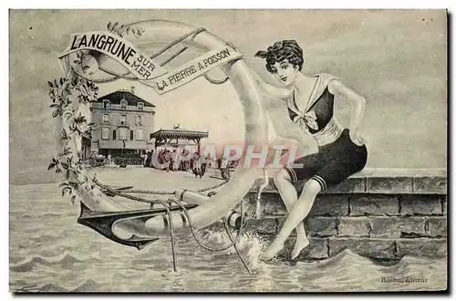 Cartes postales Langrune Sur Mer La pierre a poisson
