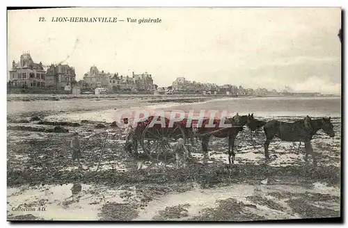 Cartes postales Lion Hermanville Vue Generale Cheval bonne animation