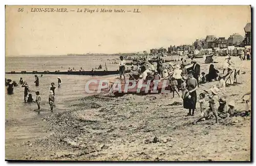 Cartes postales Lion Sur Mer La Plage a Maree Haute Enfants