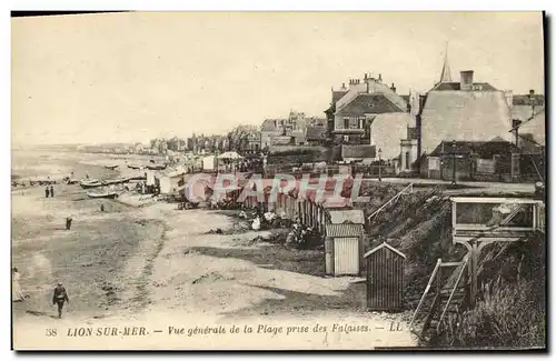 Cartes postales Lion Sur Mer Vue Generale de la Plage Peise des Falaises