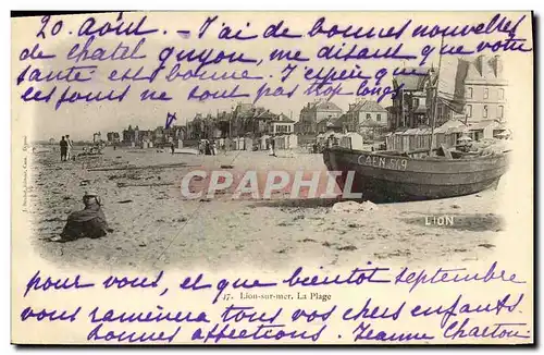 Cartes postales Lion Sur Mer La Plage Bateau