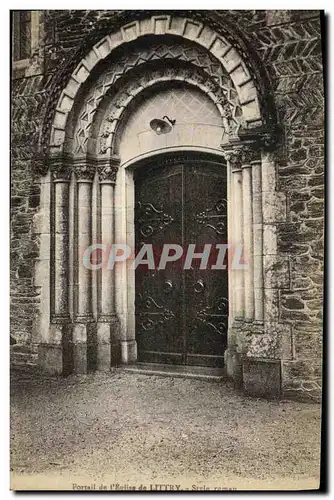 Cartes postales Portail de l Eglise de Littry Style roman