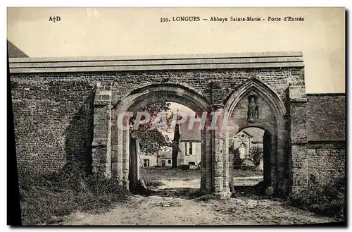 Cartes postales Longues Abbaye Sainte Marie Porte d Entree