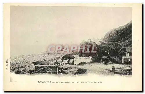 Ansichtskarte AK Longues Les Falaises La Descente a la Mer