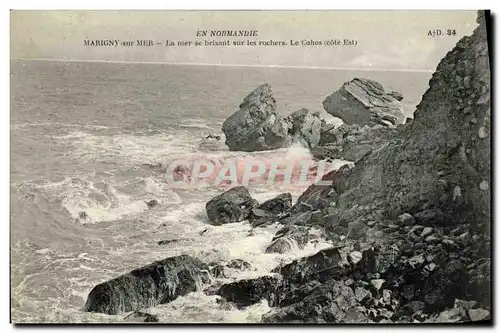 Cartes postales Marigny sur Mer La mer se brisant sur les rochers Le Cahos