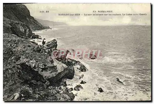 Cartes postales Marigny sur Mer La mer se brisant sur les rochers Le Cahos