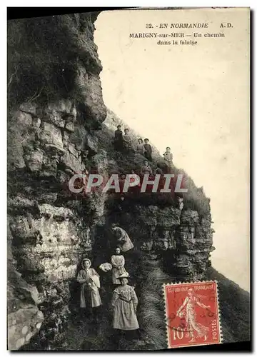 Cartes postales Marigny sur Mer Un chemin dans la falaise