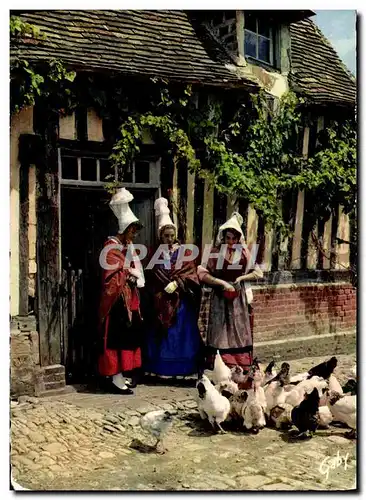 Cartes postales moderne Folklore de France La Normandie Costume Montreuil en Auge Coifess dites Sabot d Yvetot et de Pon