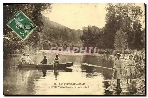 Cartes postales Les Bords De L Orne Mutrecy Paysage Enfants Barque