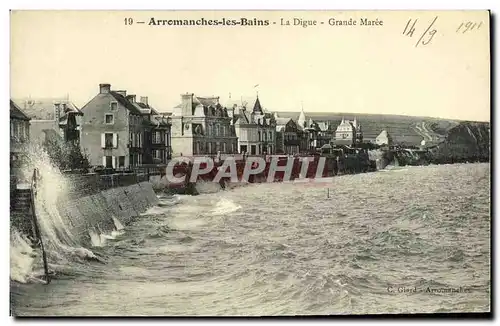 Cartes postales Arromanches les Bains La Digue Grande Maree