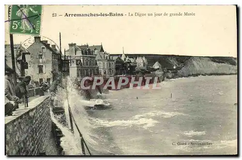 Ansichtskarte AK Arromanches les Bains La Digue un jour de grande Maree