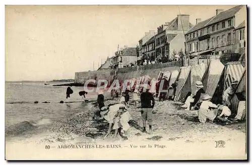 Cartes postales Arromanches les Bains Vue sur la Plage Enfants