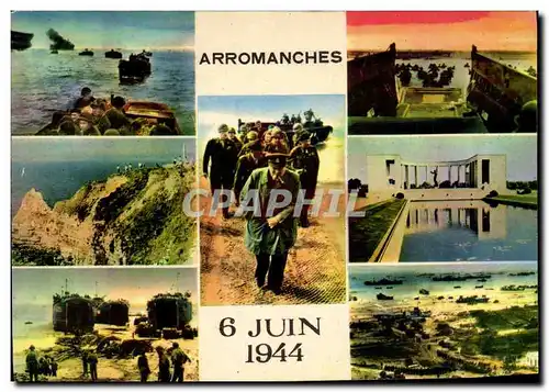 Cartes postales moderne Arromanches Plages du Debarquement 6 Juin 1944 Militaria Churchill