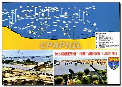 Cartes postales moderne Arromanches Debarquement Port Winston 6 juin 1944 Militaria