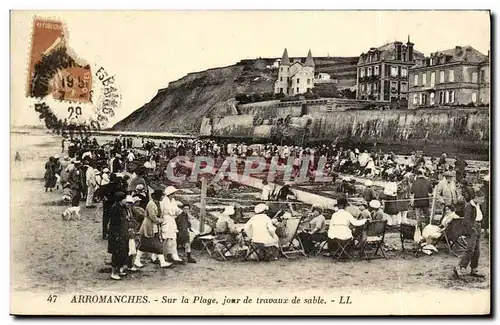 Ansichtskarte AK Arromanches Sur La Plage Jour de Travaux de Sable Enfants