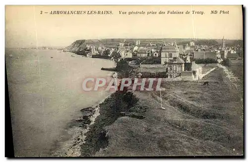 Ansichtskarte AK Arromanches Vue Generale Prise des Falaises de Trecy