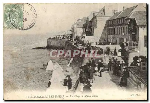 Cartes postales Arromanches La Plage a Maree haute