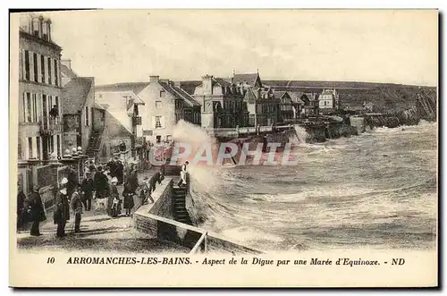 Ansichtskarte AK Arromanches Les Bains Aspect de la Digue Par Une Maree d Equinoxe