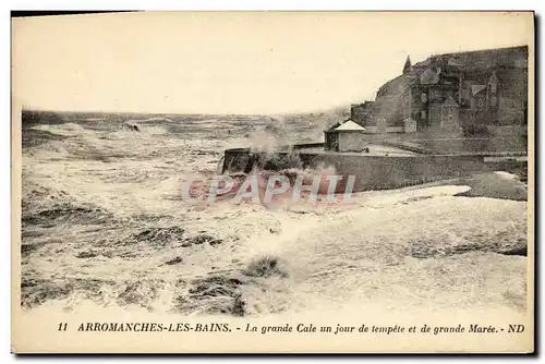 Cartes postales Arromanches La Grande Cale Un Jour de Tempete et de Grande Maree