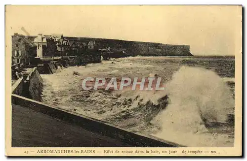 Ansichtskarte AK Arromanches Les Bains Effet de Ressac Dans la Baie Un Jour de tempete