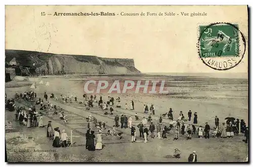 Ansichtskarte AK Arromanches Les Bains Concours de Forts de Sable Vue Generale Enfants