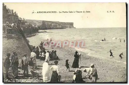 Ansichtskarte AK Arromanches La Petite Cale a L Heure du Bain