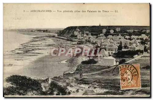 Ansichtskarte AK Arromanches Vue Generale Prise des Falaises de Tracy