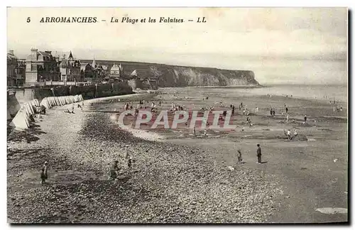 Ansichtskarte AK Arromanches La Plage et les Falaises