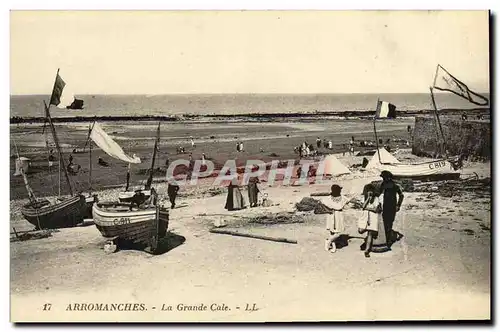 Ansichtskarte AK Arromanches La Grande Cale Bateaux