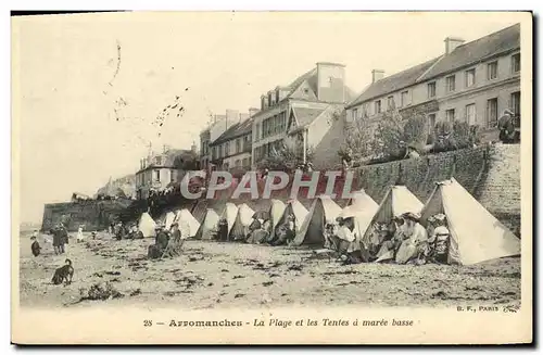 Ansichtskarte AK Arromanches La Plage et les Tentes a Maree Basse